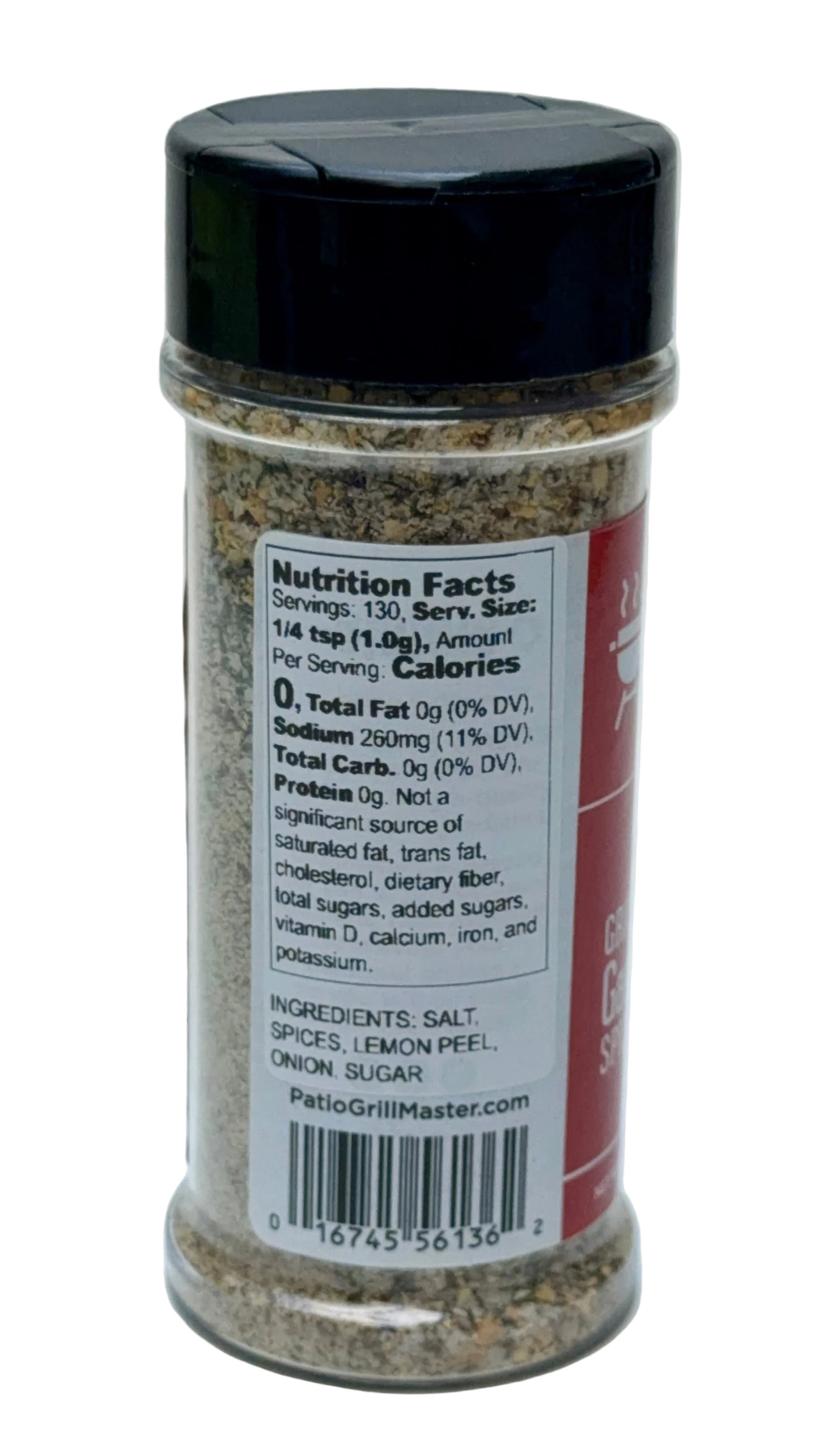 nutrition facts for Grilled Gamefish Spice