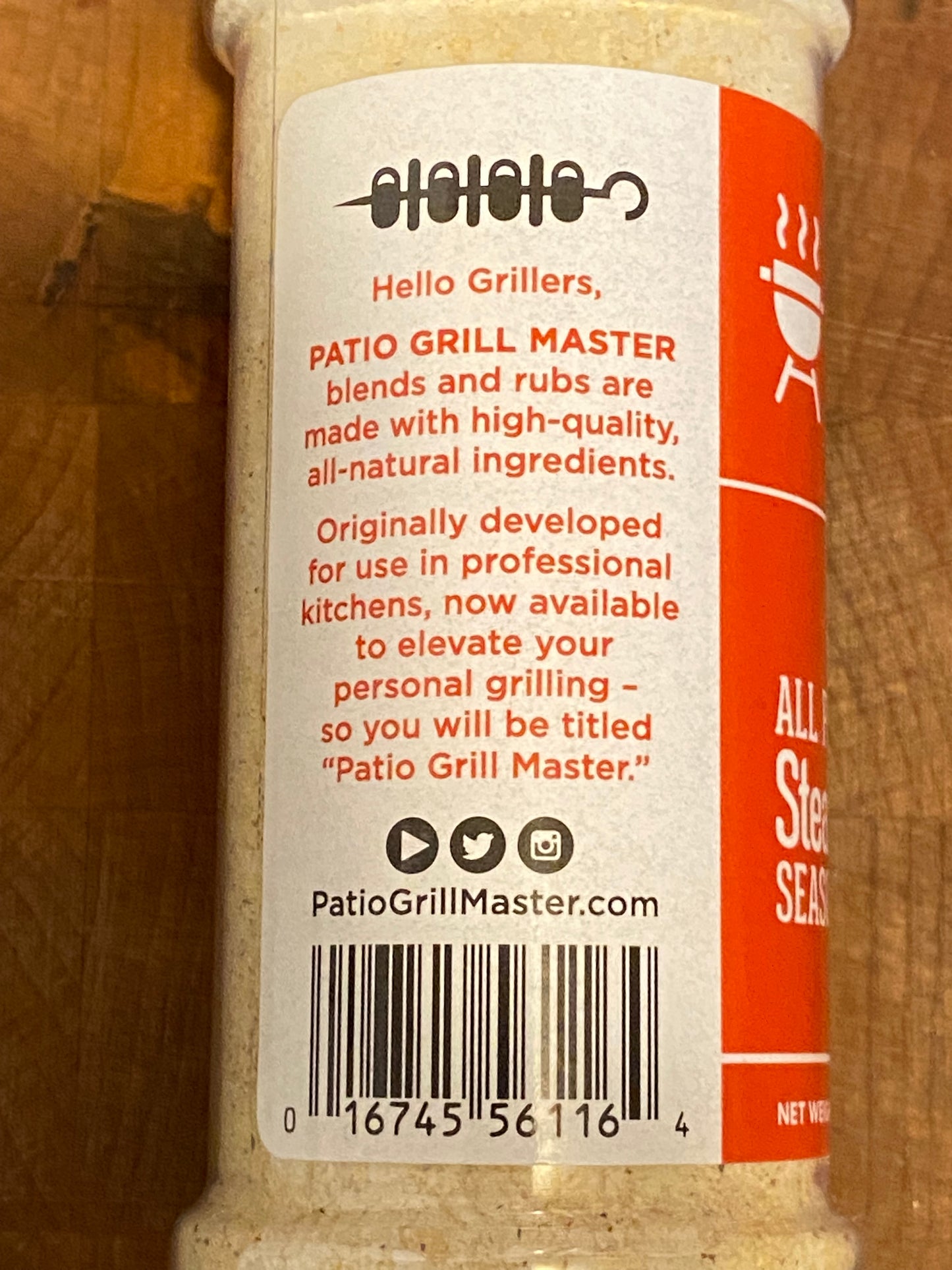 Patio Grill Master All Purpose Steak and Burger Seasoning nutrition facts and ingredients