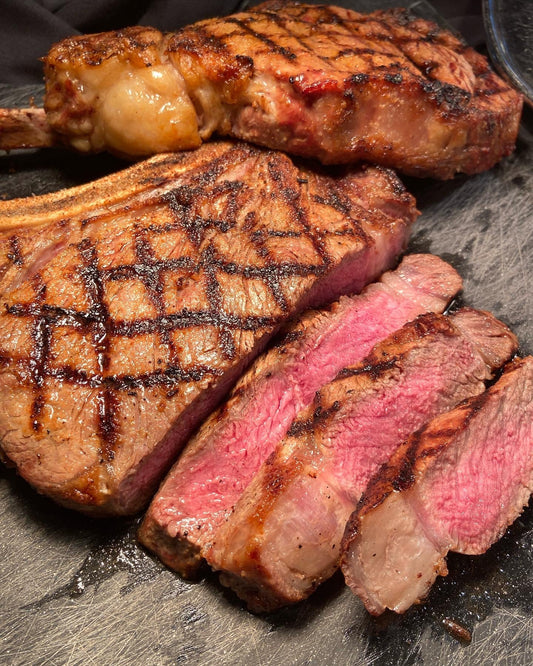 Grilled and Sliced Tomahawk Ribeye