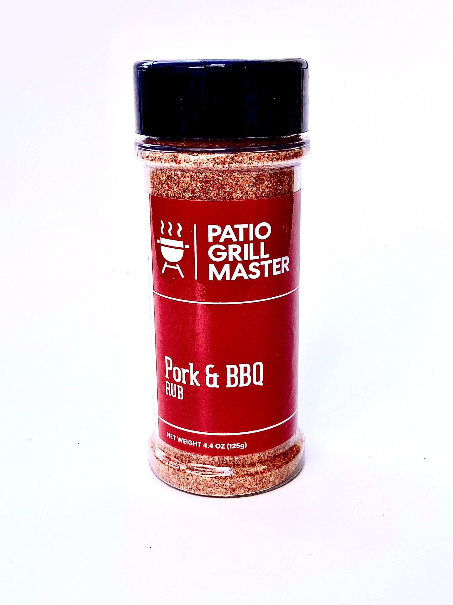 Patio Grill Master Pork & BBQ Rub container on a white background